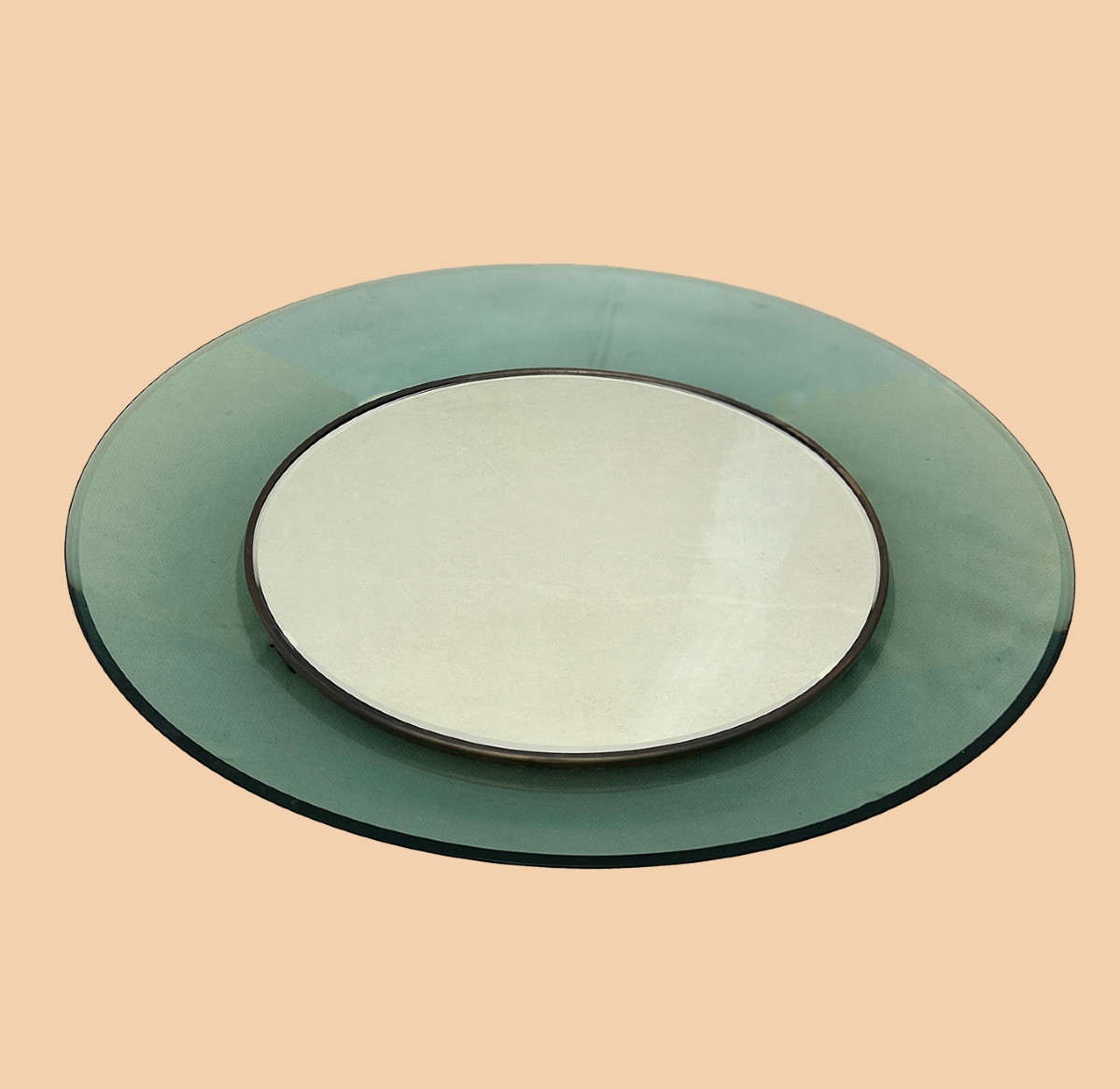 Miroir Couleur Vert Du Nil Design Max Ingrand Pour Fontana Arte, Circa 1960-photo-2