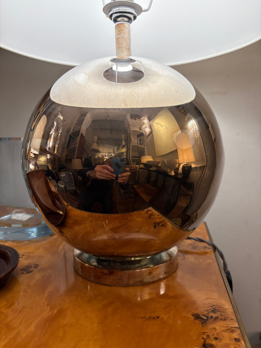 Pair Of Silver Ball Lamps-photo-3