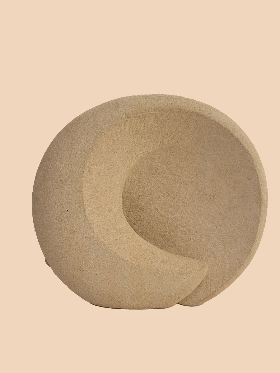 Round Limestone Lamp, Design Albert Tormos-photo-3