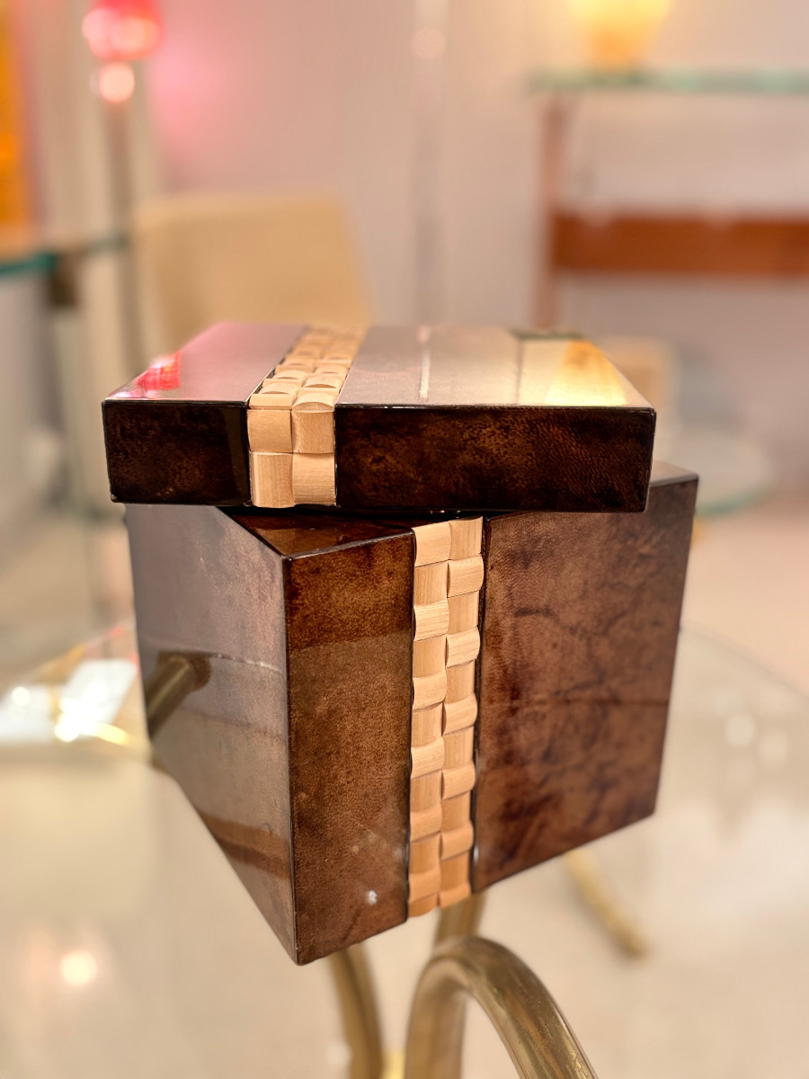 Boîte Aldo Tura en parchemin -photo-4