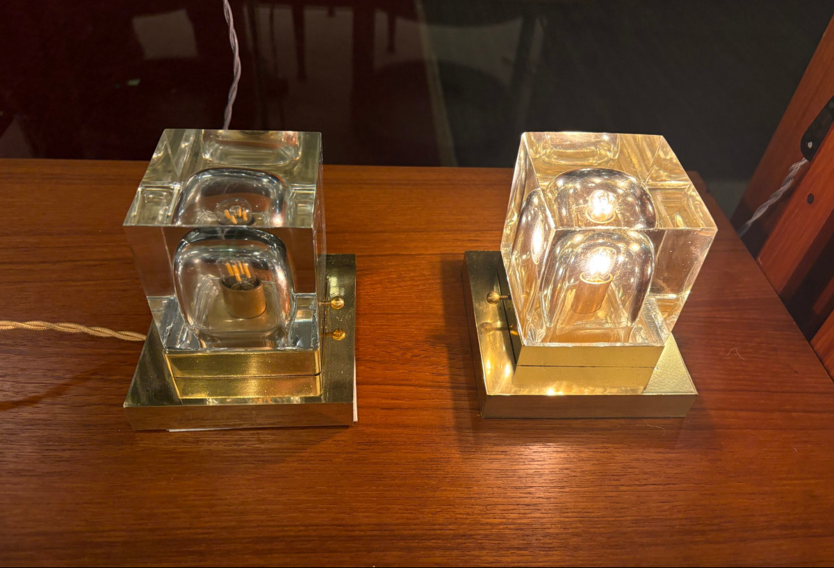 Pair Of Cut Crystal Lamps-photo-2