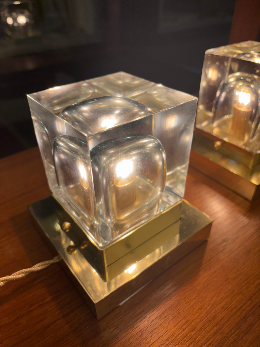 Pair Of Cut Crystal Lamps-photo-3