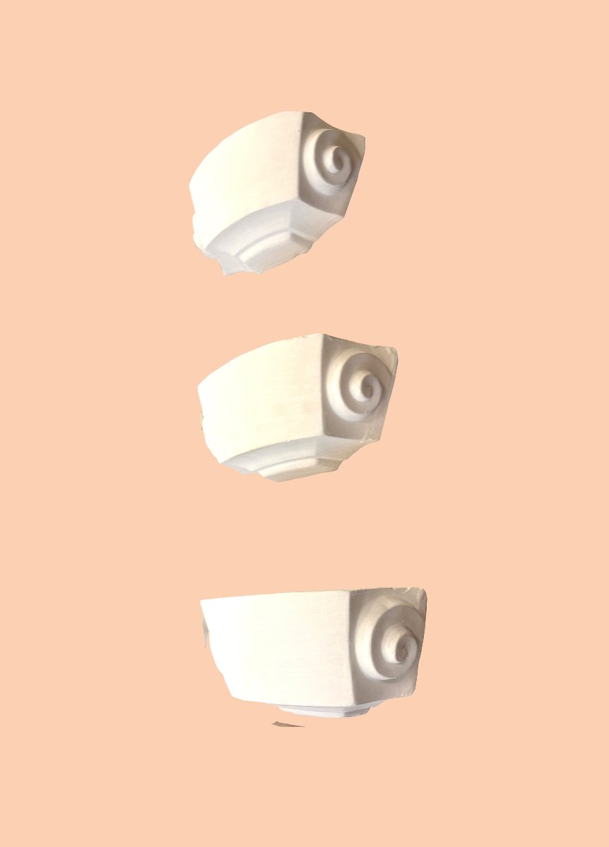 Suite Of Three Art Deco Plaster Sconces-photo-2