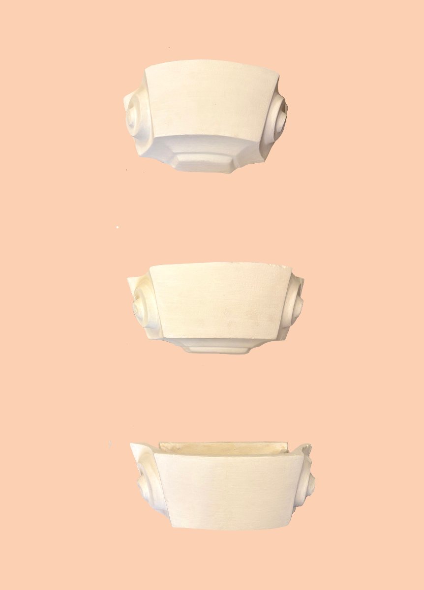 Suite Of Three Art Deco Plaster Sconces