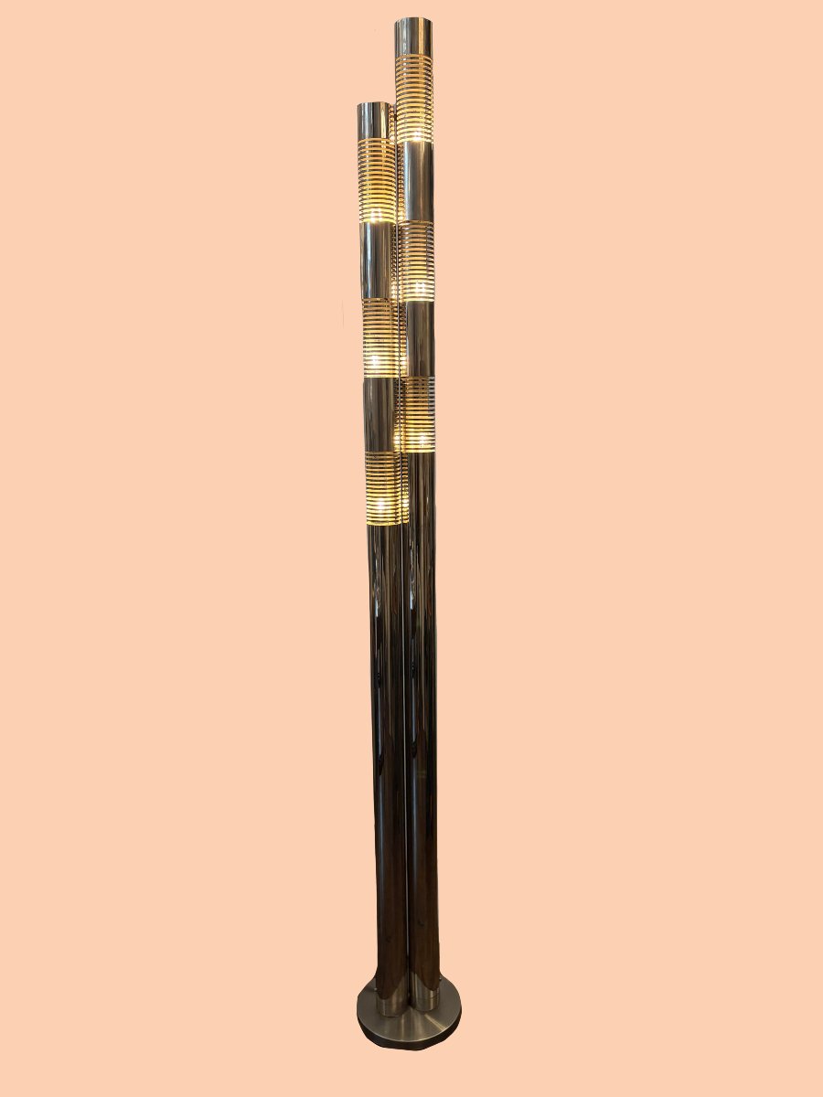  Lampadaire en métal chromé