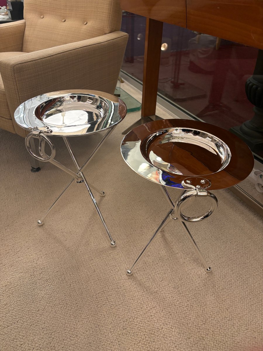 Pair Of Tripod Side Tables-photo-2