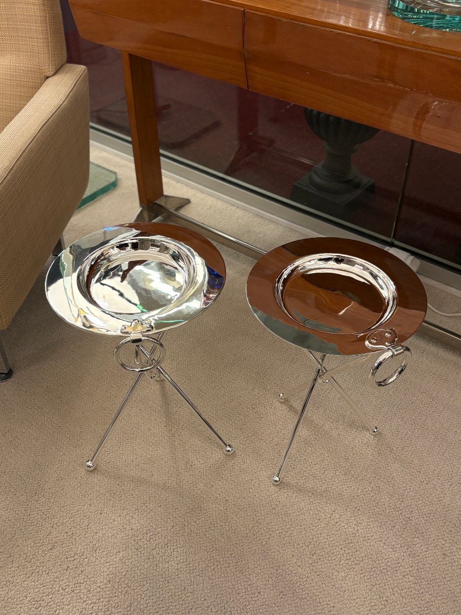 Pair Of Tripod Side Tables-photo-3