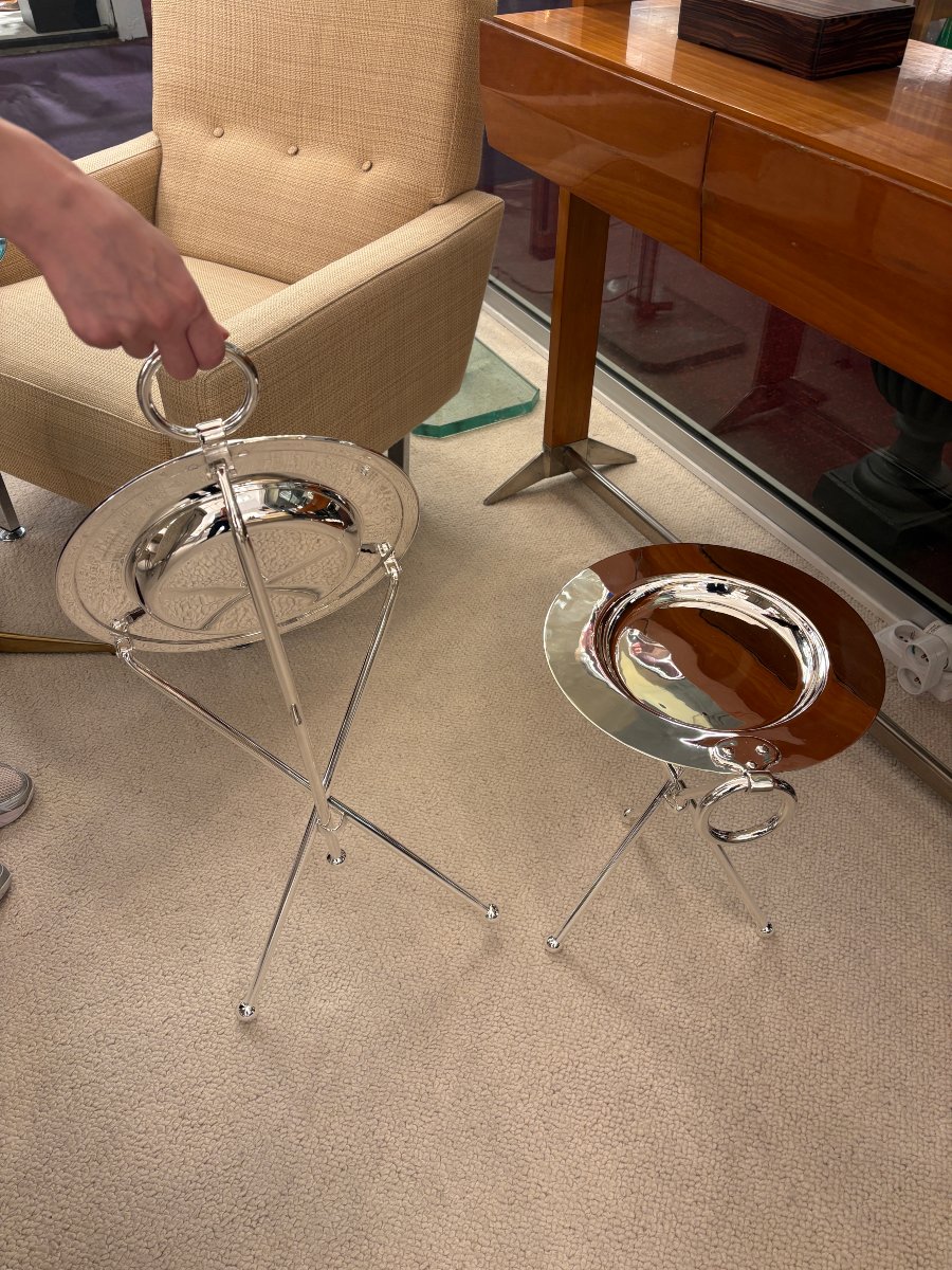 Pair Of Tripod Side Tables-photo-4
