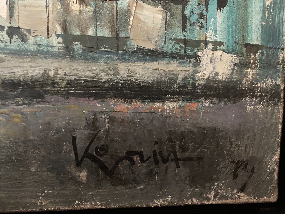 Oil On Canvas "rue De Paris" By Kopriva (born 1935)-photo-2