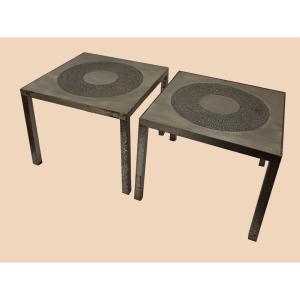 Paire de tables basses, design marc d'Haenens