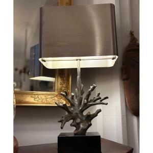 Maison Charles Coral Lamp In Silvered Bronze