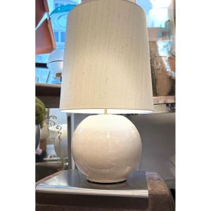 Art Deco Crackled Ceramic Ball Lamp
