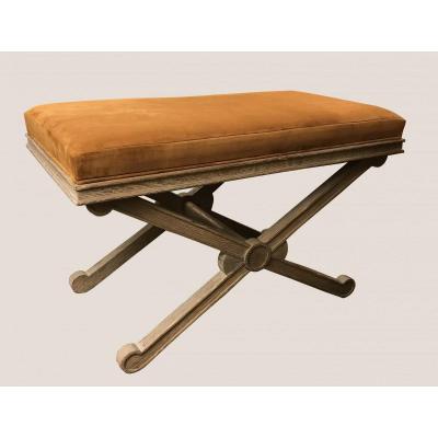 Tabouret En X En Chêne Cérusé