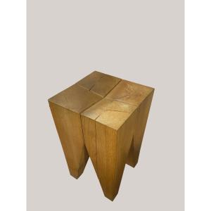 Tabouret Modèle Molaire En Bois Brut