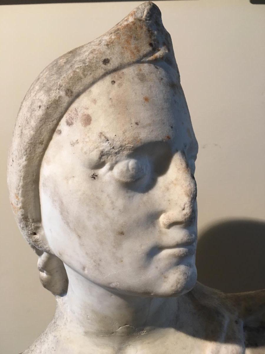 Bust Of Mars In White Marble. Italy XVIII Century-photo-4