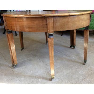 Round Table With Walnut Extensions From Directoire Period