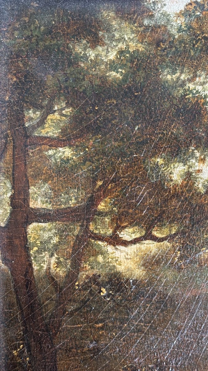 Tableau Flamand - École Flamande, Wouwerman - XVIIe siècle (Scène de chasse / Paysage)-photo-3