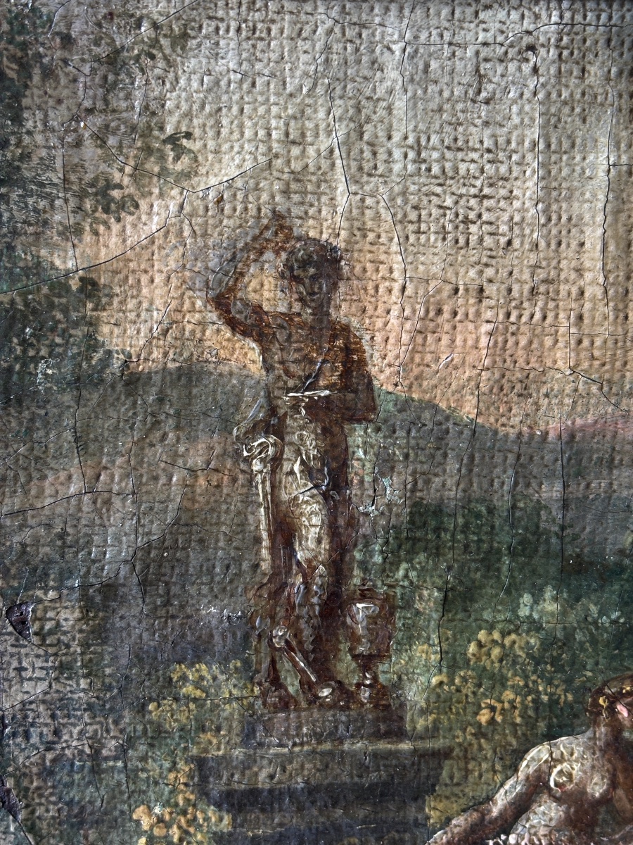 Tableau Ancien - École Française (Leclerc des Gobelins) - Scène Néoclassique - XVIIIe siècle-photo-4