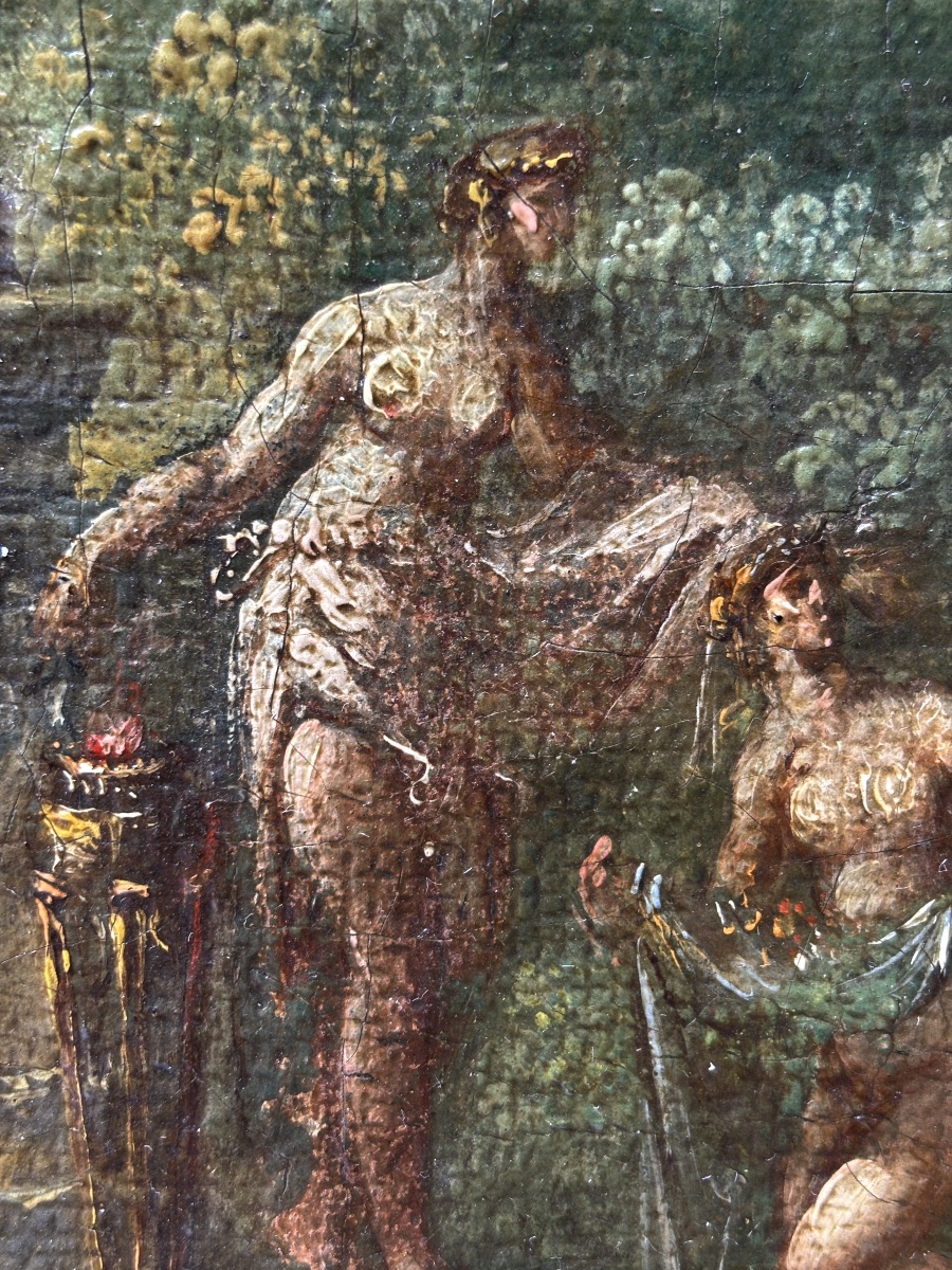 Tableau Ancien - École Française (Leclerc des Gobelins) - Scène Néoclassique - XVIIIe siècle-photo-1