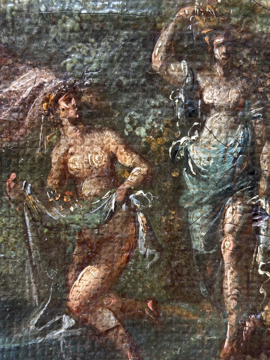 Tableau Ancien - École Française (Leclerc des Gobelins) - Scène Néoclassique - XVIIIe siècle-photo-2