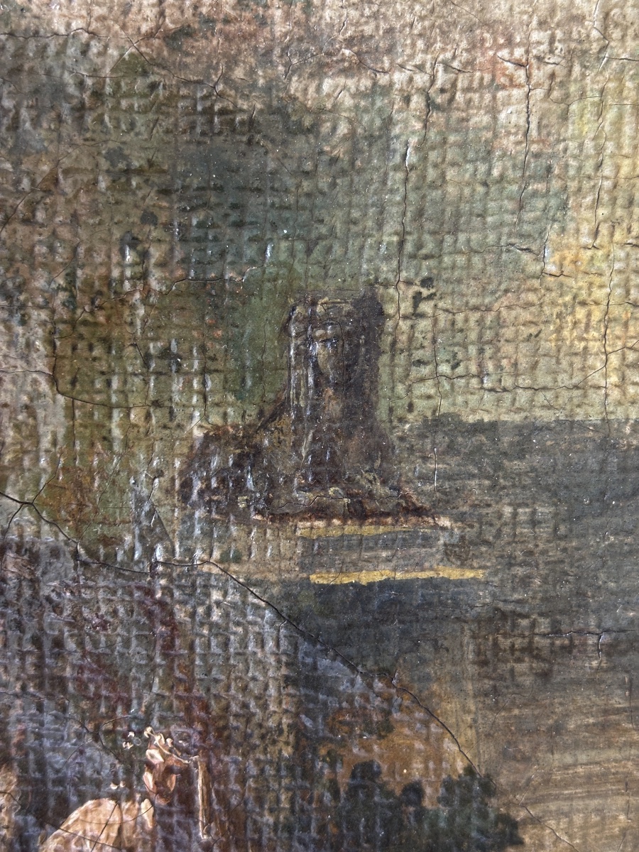 Tableau Ancien - École Française (Leclerc des Gobelins) - Scène Néoclassique - XVIIIe siècle-photo-4