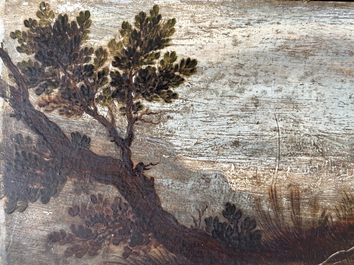 Paire de Tableaux Flamands Anciens, XVIIe siècle - CORNELIUS GALLE (École/Peinture Flamande)-photo-2