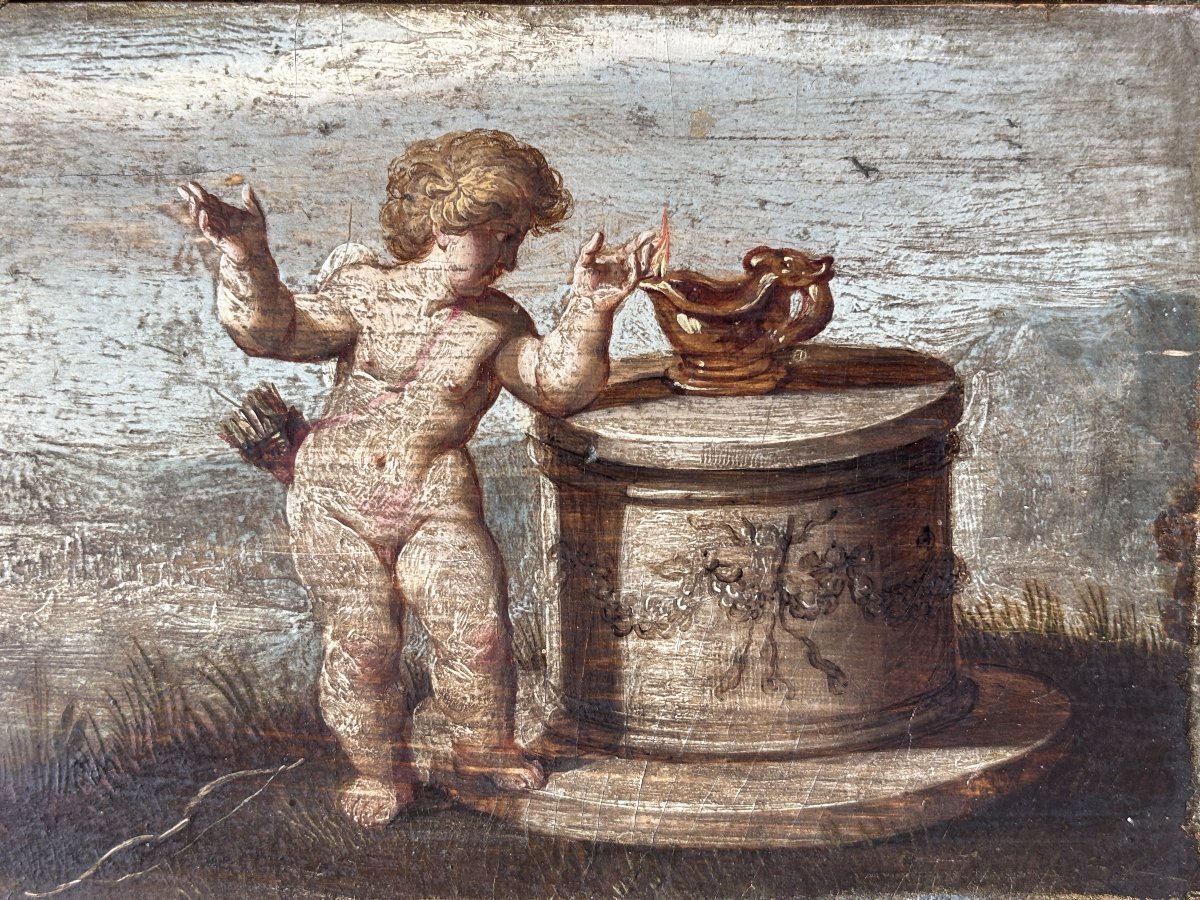 Paire de Tableaux Flamands Anciens, XVIIe siècle - CORNELIUS GALLE (École/Peinture Flamande)-photo-3