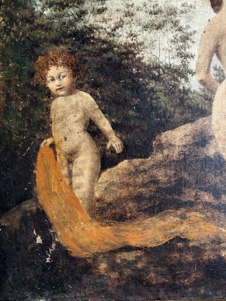 R. Maillard – The Bathers (modern Painting, 20th Century) – Genre Scene/landscape/nude-photo-3