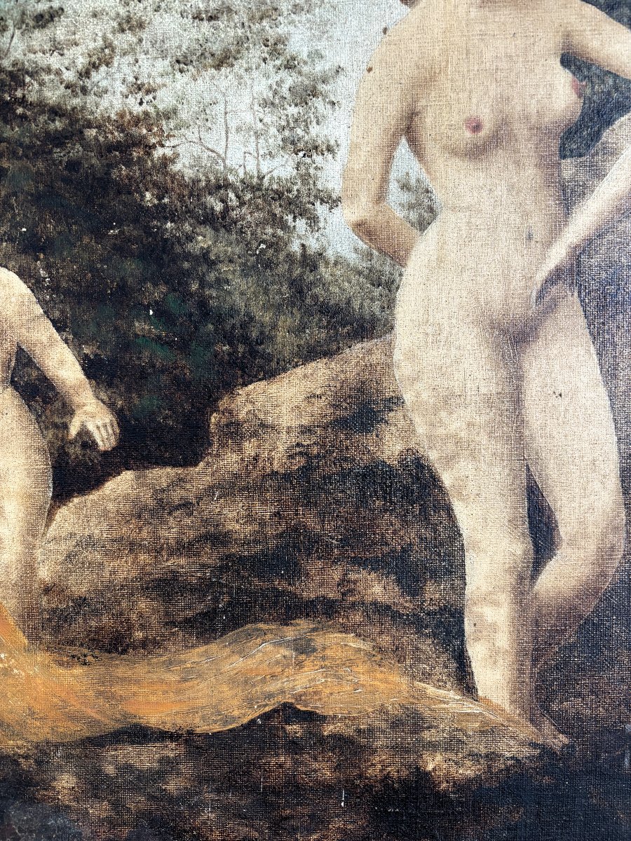 R. Maillard – The Bathers (modern Painting, 20th Century) – Genre Scene/landscape/nude-photo-4