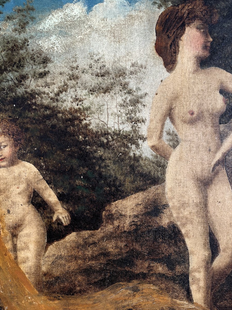 R. Maillard – The Bathers (modern Painting, 20th Century) – Genre Scene/landscape/nude-photo-1