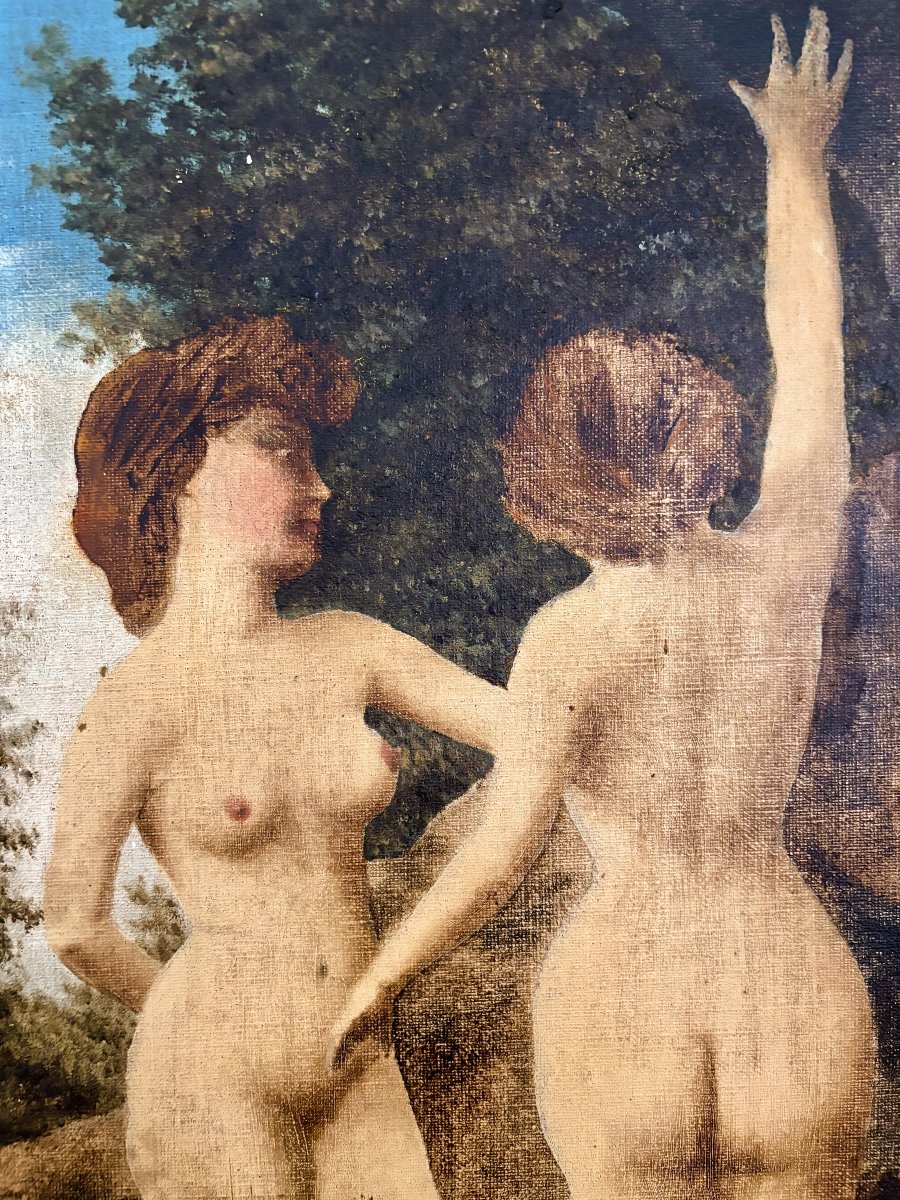 R. Maillard – The Bathers (modern Painting, 20th Century) – Genre Scene/landscape/nude-photo-2