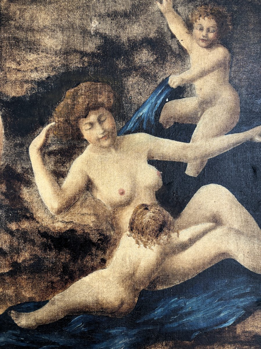 R. Maillard – The Bathers (modern Painting, 20th Century) – Genre Scene/landscape/nude-photo-3