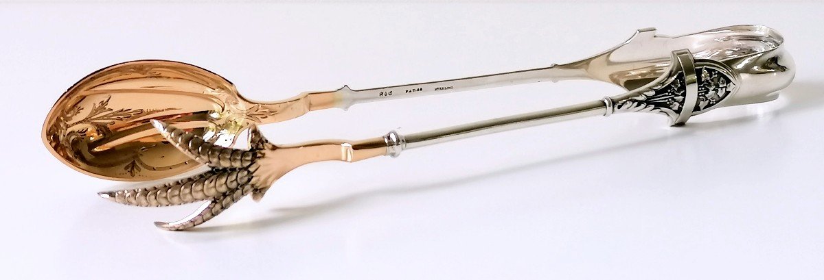 Large Solid Silver Serving Tongs