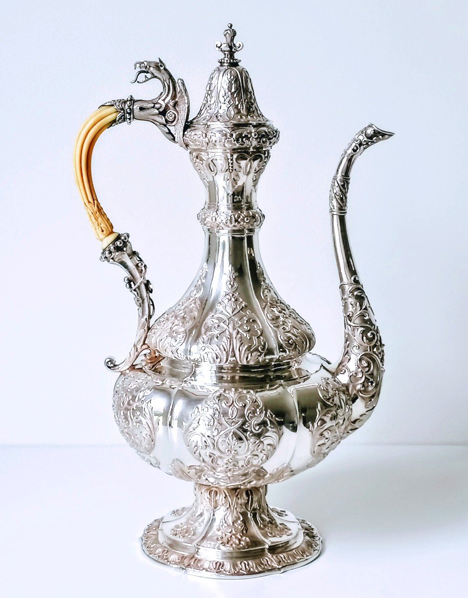 Solid Silver And Ivory Coffeepot -photo-2