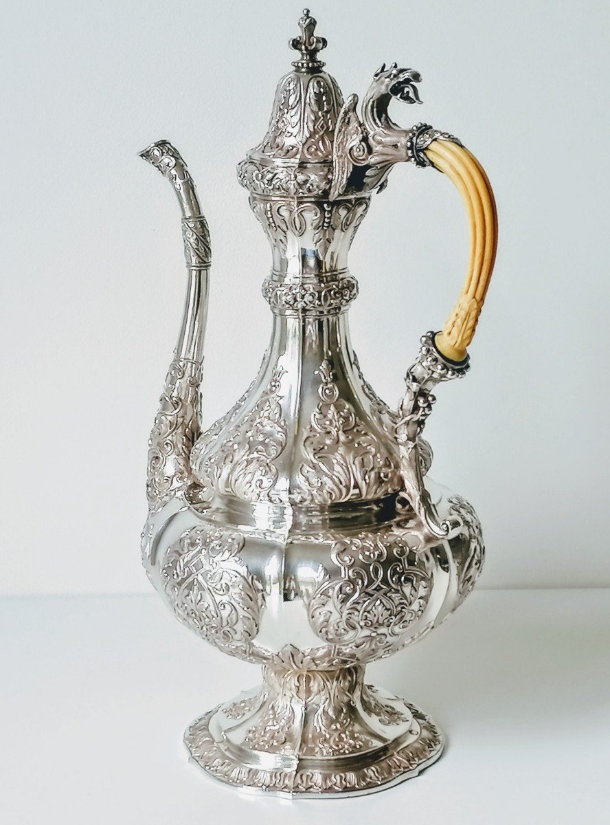 Solid Silver And Ivory Coffeepot -photo-3