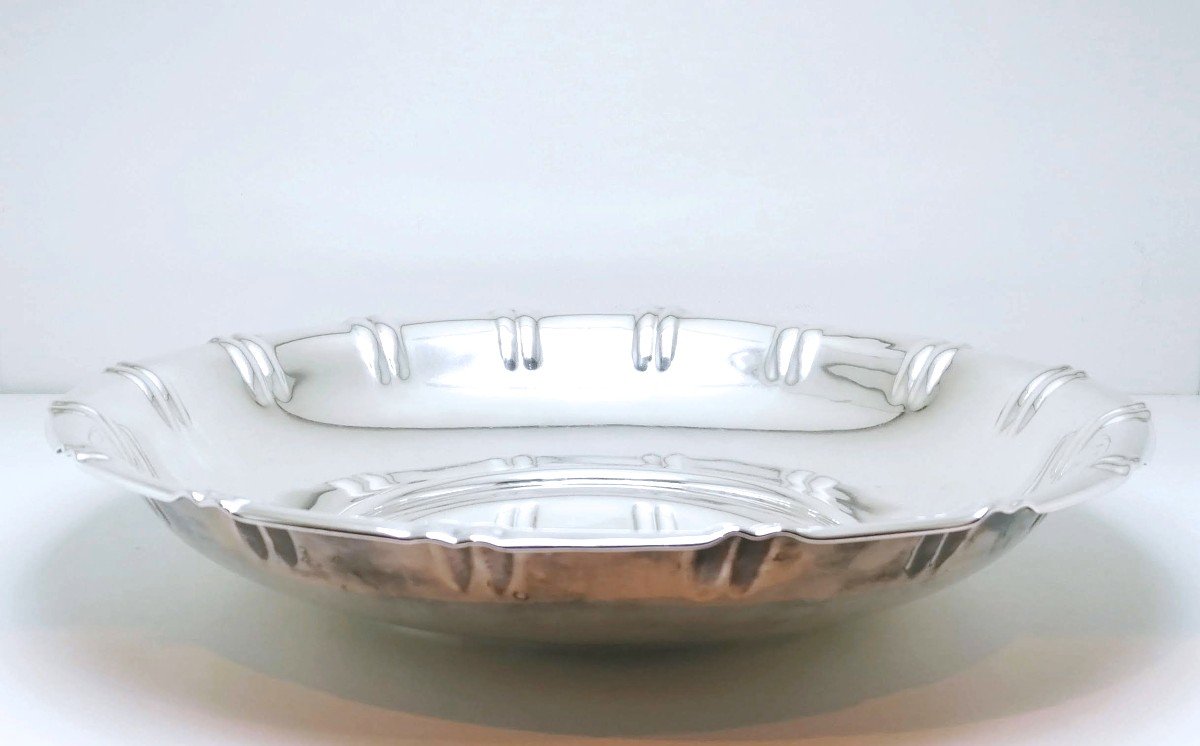 Large Art Deco Bowl In Solid Silver Wolfers -photo-3