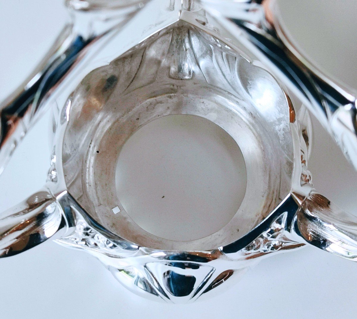 Candle Holder, Art Nouveau Centerpiece In Solid Silver Philippe Wolfers -photo-2