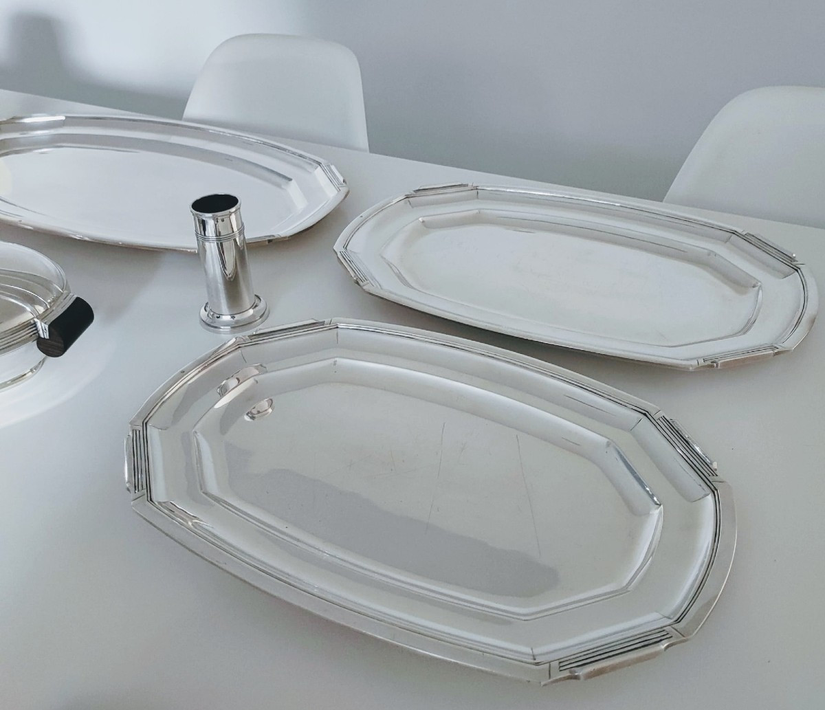 Service de table art deco en argent massif et ébène quinze pièces Louis Coignet -photo-5