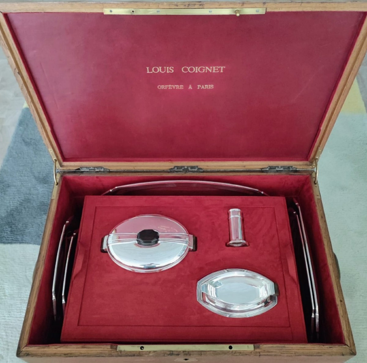 Service de table art deco en argent massif et ébène quinze pièces Louis Coignet -photo-7