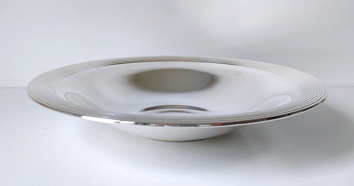 Bowl, Art Deco Centerpiece In Solid Silver Wolfers -photo-2