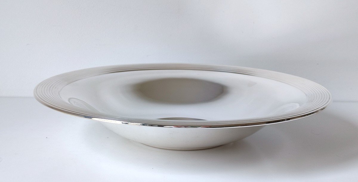 Bowl, Art Deco Centerpiece In Solid Silver Wolfers -photo-1