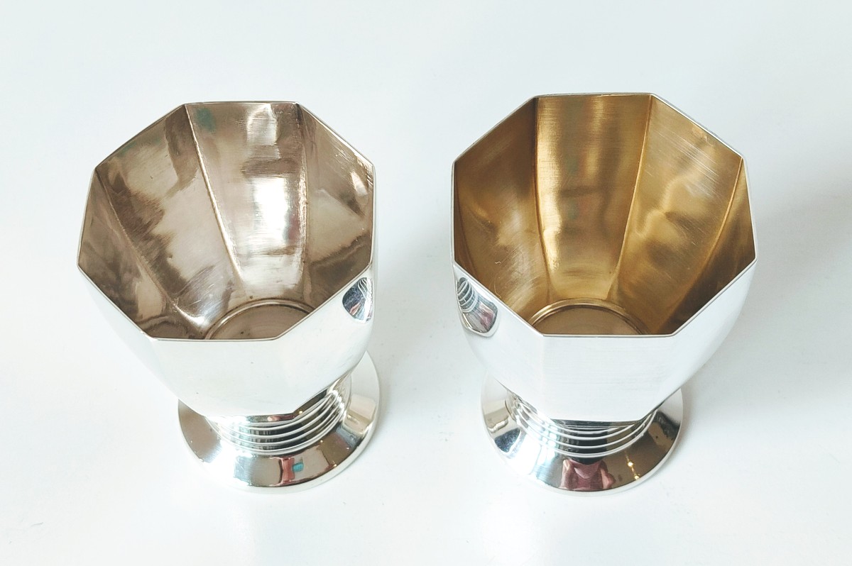 A Pair Of Solid Silver Art Deco Cups -photo-1
