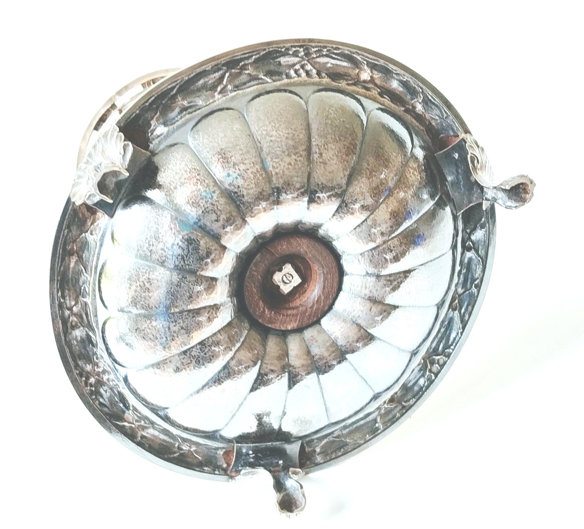 Sugar Bowl With Two Tiered Bowls In Solid Silver Louvain 1791-photo-5