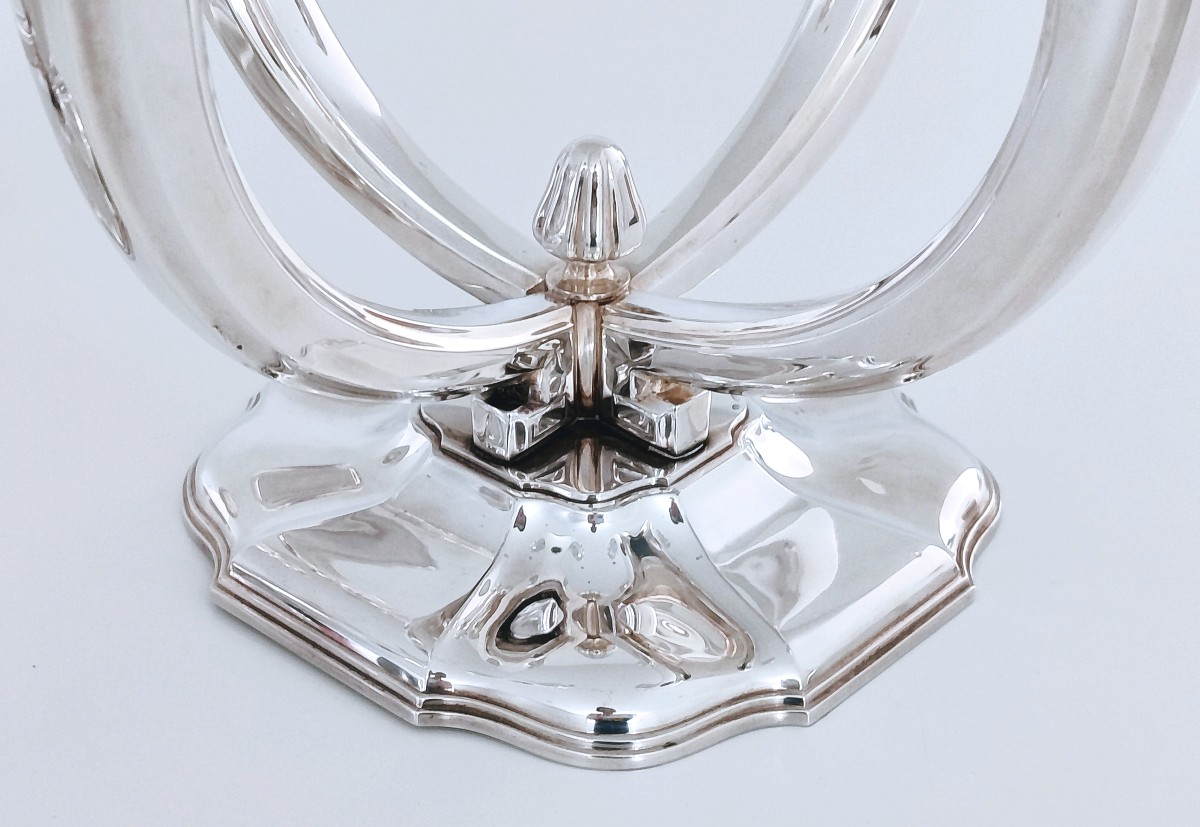 Une paire de candélabres art deco en argent massif Delheid -photo-4