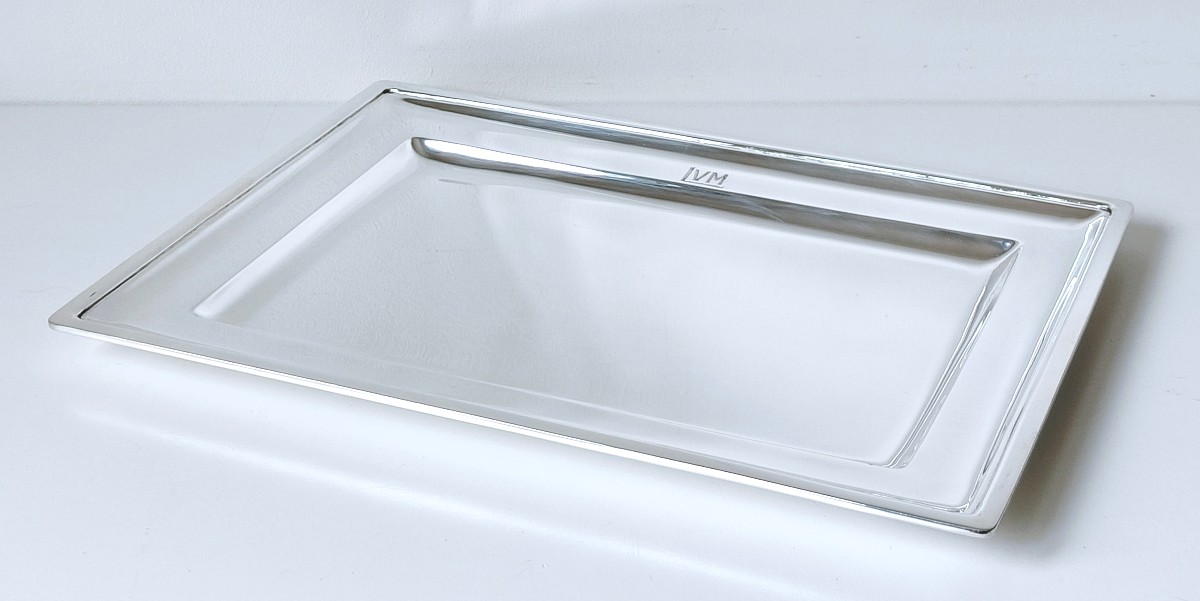 Plateau art deco en argent massif -photo-4