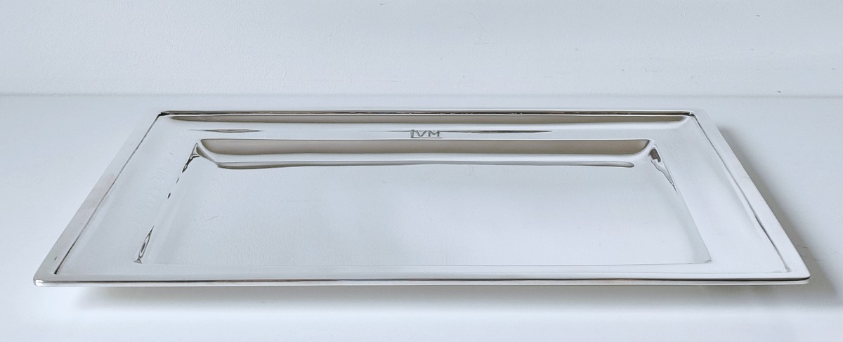 Plateau art deco en argent massif 