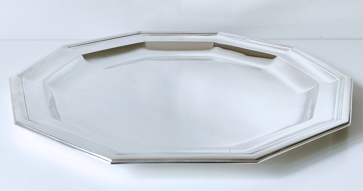 Art Deco Serving Dish In Solid Silver -photo-2
