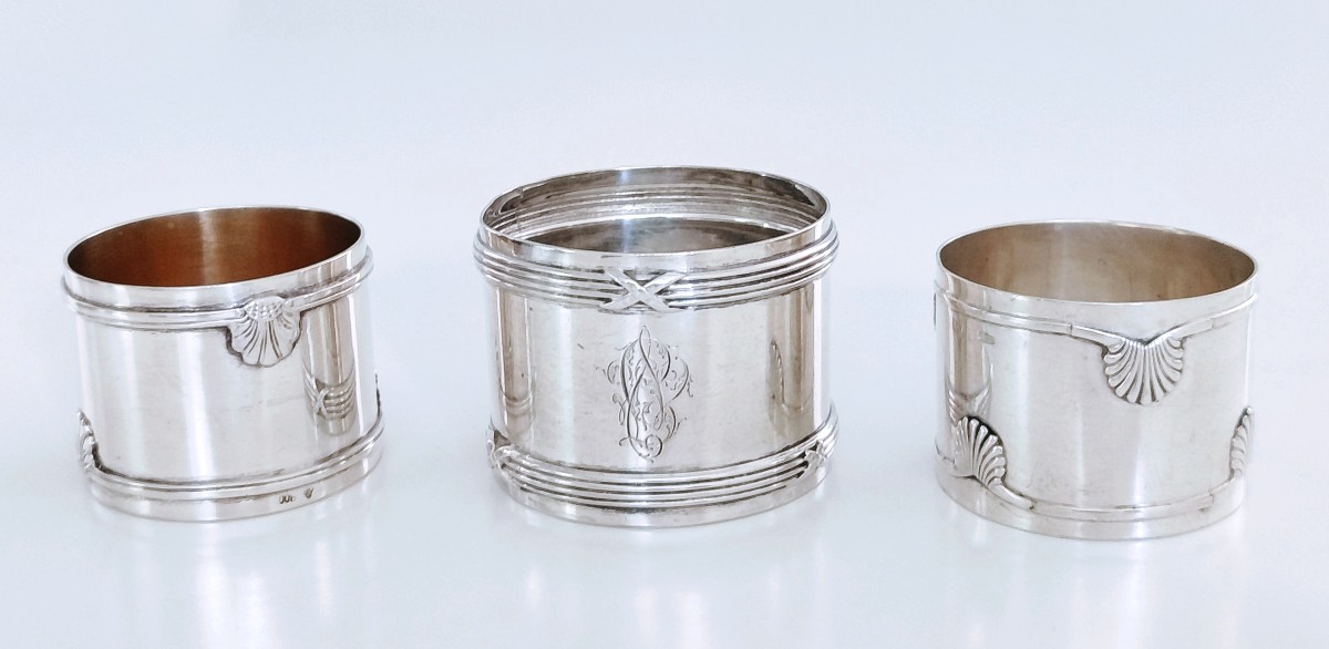 Six Solid Silver Napkin Rings -photo-4