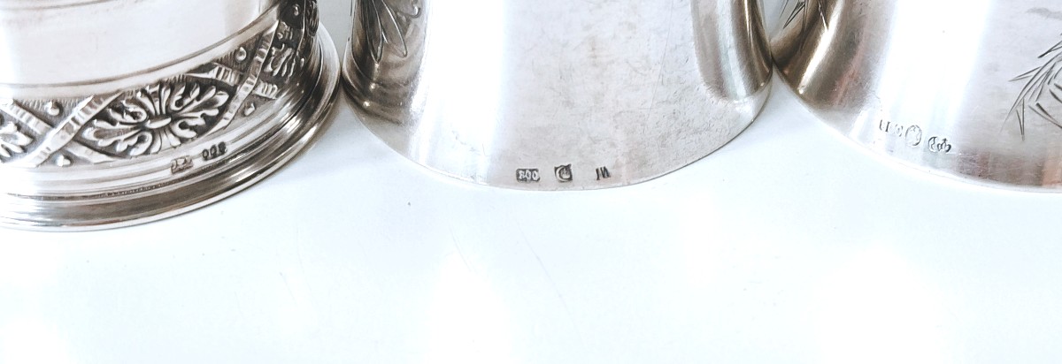 Six ronds de serviette en argent massif -photo-3