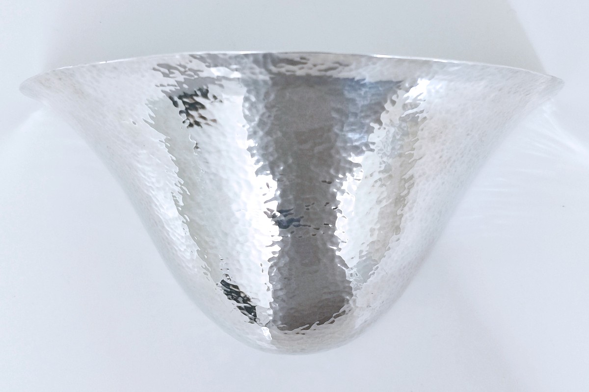 Art Deco Flower Pick In Hammered Solid Silver -photo-1